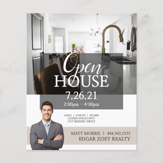 Moderne Open Huis Makelaar Flyer (Voorkant)