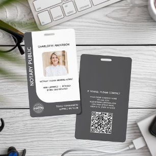 Moderne Openbaar Notaris Lone Signing Agent Grijs Badge