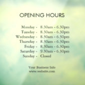 Moderne openingstijden | Aangepaste openingsuren v Raamsticker (Vel 3)