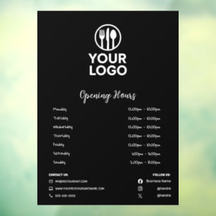 Moderne openingsuren van restaurants Social Media  Raamsticker
