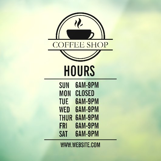 Moderne openingsuren voor restaurants of winkels raamsticker (Vel 3)
