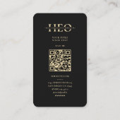 Moderne operator zware apparatuur zwart monogram Q Visitekaartje (Achterkant)