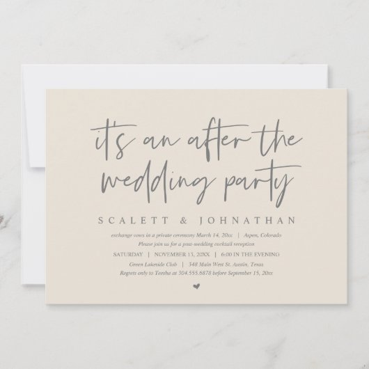 Moderne opkomst na de bruiloft kaart (Voorkant)