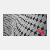 Moderne optische illusie monochromatische grijs zw bureaumat (Voorkant)
