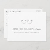 Moderne Optometrist Simple Eyeglasses Appointment Briefkaart (Voorkant / Achterkant)