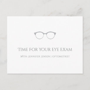 Moderne Optometrist Simple Eyeglasses Appointment Briefkaart