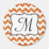 Moderne Oran Glitte Chevron Monogramme Aimant init (Devant)