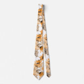 Moderne Orange Automne tendance Cravate floral (Devant)