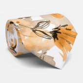Moderne Orange Automne tendance Cravate floral (Roulé)