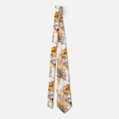 Moderne Orange Automne tendance Cravate floral (Dos)