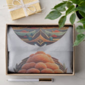 Moderne Oranje boomillustratie Tissuepapier (Geschenk)