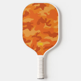 Moderne Oranje Camo Yellow Initialen Kleurrijke sp Pickleball Paddle
