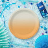 Moderne Oranje en ivoren gradiënt ombre Papieren Bordje (Feest)