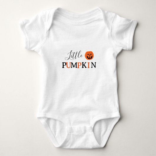 Moderne Oranje en zwarte kleine pompoen Halloween Romper (Voorkant)