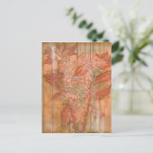 Moderne Oranje Floral Print op gestripte achtergro Briefkaart (Staand voorkant)