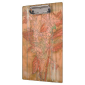Moderne Oranje Floral Print op gestripte achtergro Klembord (Links)