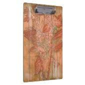 Moderne Oranje Floral Print op gestripte achtergro Klembord (Rechts)