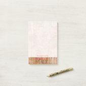 Moderne Oranje Floral Print op gestripte achtergro Post-it® Notes (Op bureau)