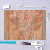 Moderne Oranje Floral Print op gestripte achtergro Tissuepapier (Craft)