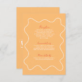Moderne oranje Fun Retro Bruiloft Behuizing kaart (Voorkant / Achterkant)