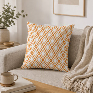 Moderne Oranje Geometrische Patroon Worp Kussen