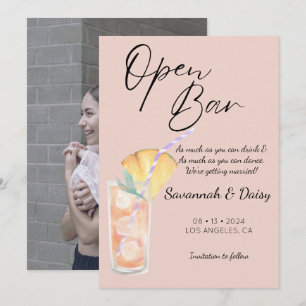 Moderne Oranje grappige foto Save The Date