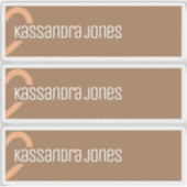 Moderne Oranje hartvorm  bruin halfhart Sticker (Voorkant)