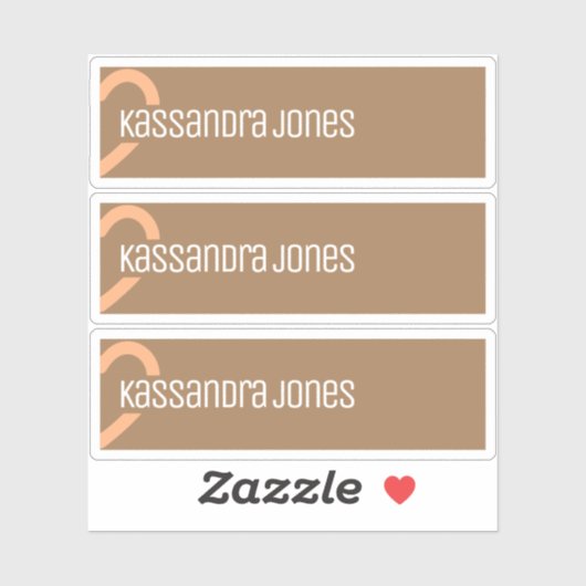 Moderne Oranje hartvorm  bruin halfhart Sticker (Vel)