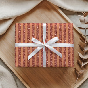 Moderne Oranje Mango Glitters Verticale Strepen Cadeaupapier