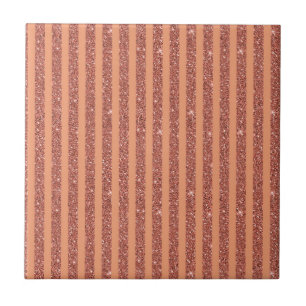 Moderne Oranje Mango Glitters Verticale Strepen Tegeltje