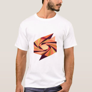 Moderne Oranje Origami Gefaceteerde Abstracte Draa T-shirt