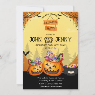 Moderne Oranje Pompoen Herfst Halloween Kostuumfee Kaart