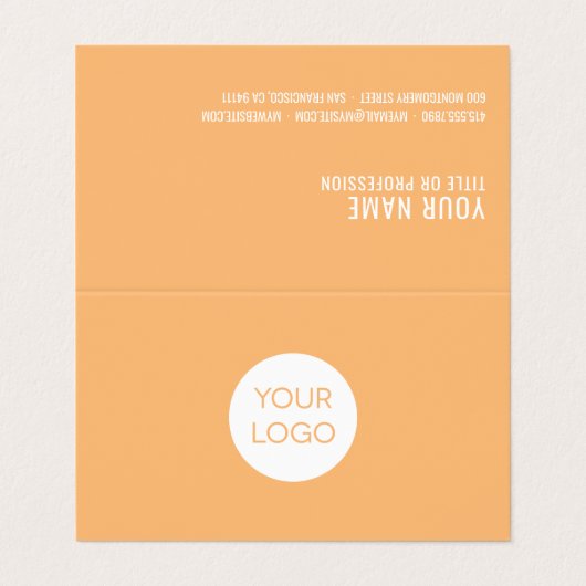 Moderne Oranje professional met Logo Visitekaartjes (Buitenkant ongevouwen)