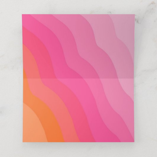 moderne oranje roze bruiloft (Binnenkant ongevouwen)