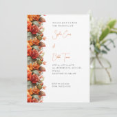 Moderne Oranje Rozen Herfst White Wedding Kaart (Staand voorkant)