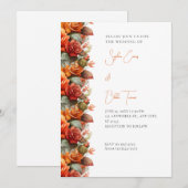 Moderne Oranje Rozen Herfst White Wedding Kaart (Voorkant / Achterkant)