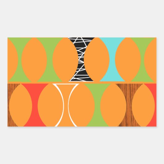 Moderne Oranje Stickers uit het midden van de eeuw (Voorkant)