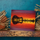 Moderne Oranje Sunset Guitarist Name Waterverf Fotoplaat (Zijkant)