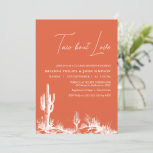 Moderne Oranje Taco 'Bout Love Koppel Bruisfeest Kaart