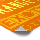 Moderne Oranje tipografie Fruitstuk Poster (Hoek)