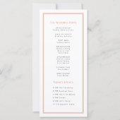 Moderne Oranje Typografie Trouwprogramma Kaart (Achterkant)