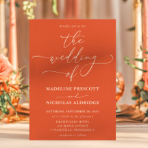 Moderne Oranje Verona Sunset Kalligrafie Huwelijk