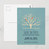 Moderne Oranje vogels in een grote boomgezinsheren Briefkaart (Voorkant / Achterkant)