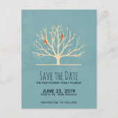 Moderne Oranje vogels in een grote boomgezinsheren Briefkaart (Voorkant)