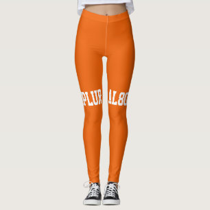 Moderne oranje wittekst werkout leggings
