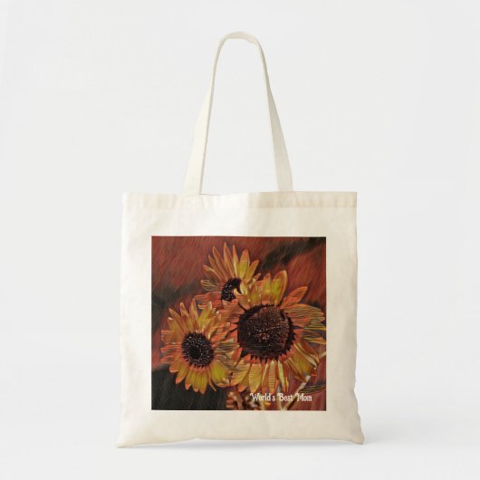 Moderne Oranje Zonnebloem Art Moederdag Tote Bag (Voorkant)