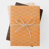 Moderne Oranje zwarte witte geometrische Japanse g Inpakpapier Vel (In situ)