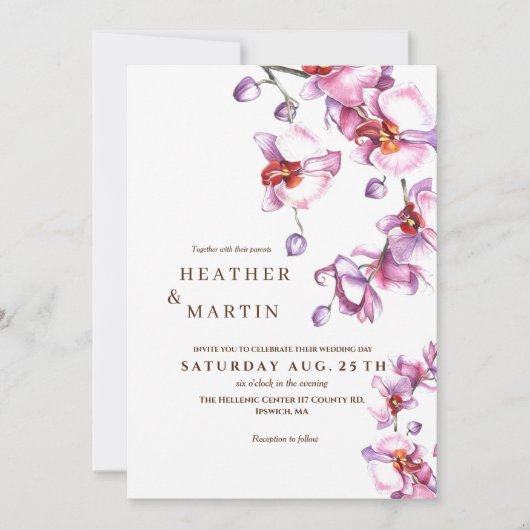 Moderne Orchidee Botanische Tuin Trouw Uitnodiging (Voorkant)