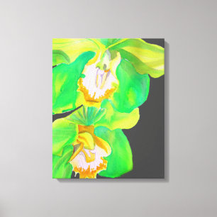Moderne orchidee moderne bloemkunst canvas afdruk