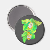 Moderne orchidee moderne bloemkunst magneet (Voorkant / Achterkant)